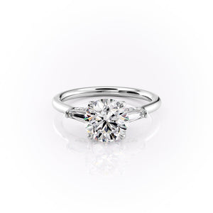 The Baguettes Megan Set With A 2 Carat Round Lab Diamond