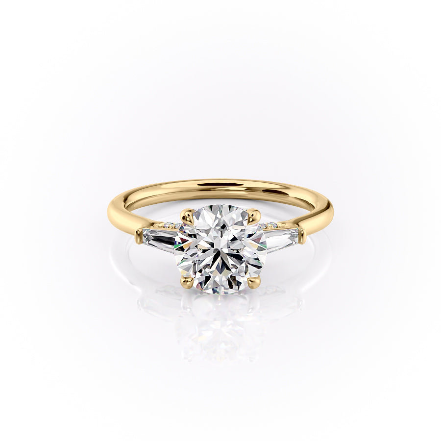 The Baguettes Megan Set With A 1.5 Carat Round Lab Diamond
