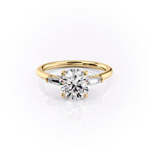 The Baguettes Megan Set With A 2.5 Carat Round Lab Diamond