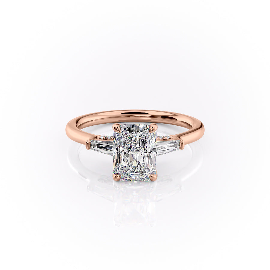 The Baguettes Megan Set With A 2.5 Carat Radiant Lab Diamond
