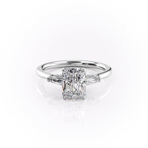 The Baguettes Megan Set With A 2.5 Carat Radiant Lab Diamond