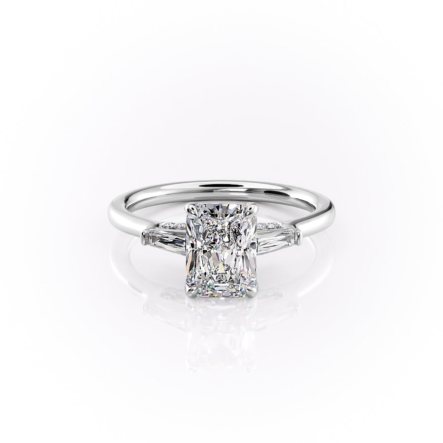 The Baguettes Megan Set With A 1 Carat Radiant Lab Diamond