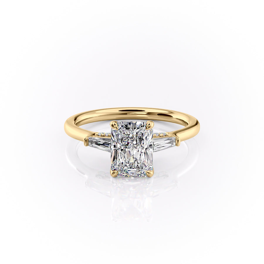 The Baguettes Megan Set With A 2 Carat Radiant Lab Diamond