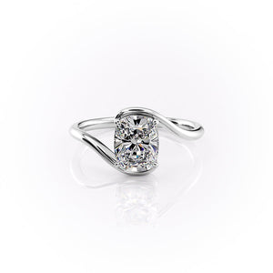 The Skyler Set With A 1.5 Carat Elongated Cushion Lab Diamond