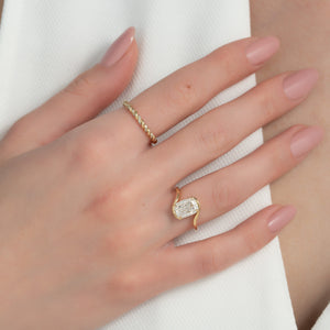 The Skyler Set With A 1.5 Carat Elongated Cushion Lab Diamond