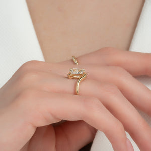 The Skyler Set With A 1.5 Carat Elongated Cushion Lab Diamond