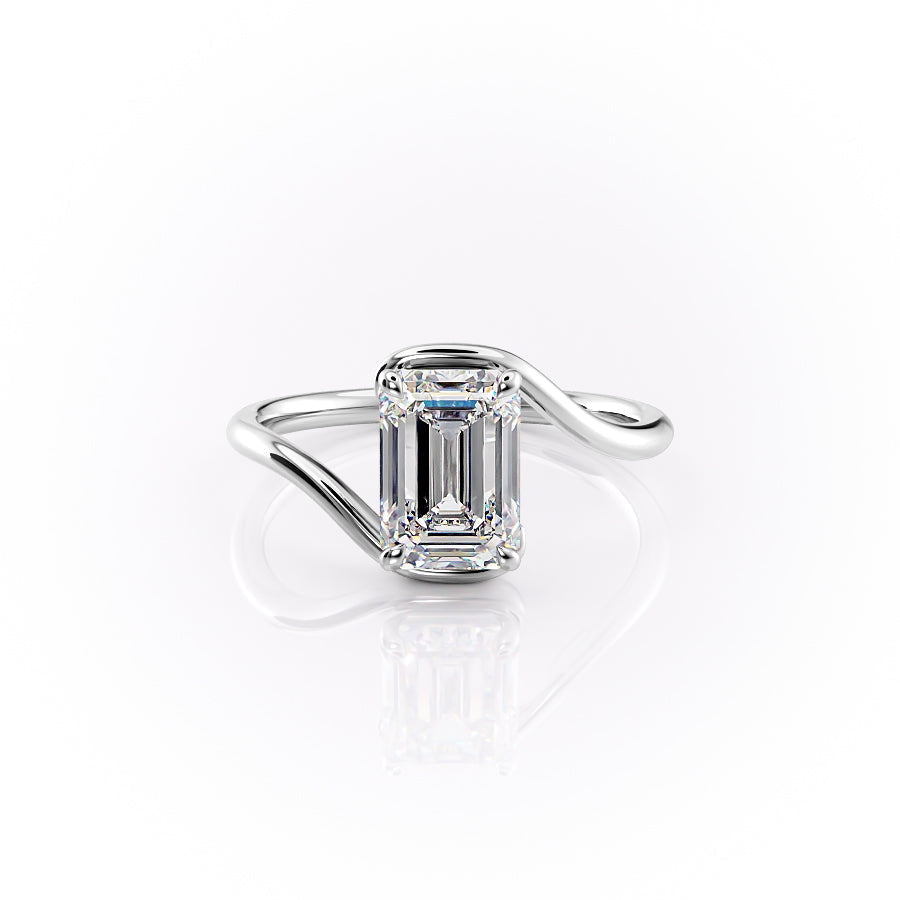 The Skyler Set With A 3 Carat Emerald Moissanite
