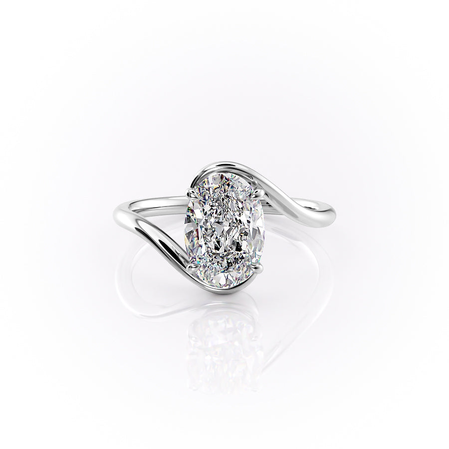 The Skyler Set With A 3 Carat Oval Moissanite