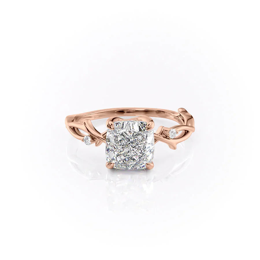 The Twig Set With A 1 Carat Cushion Moissanite