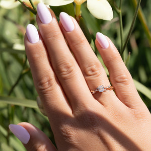 The Twig Set With A 2 Carat Cushion Moissanite