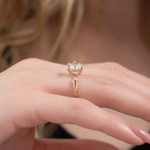 The Twig Set With A 2 Carat Cushion Moissanite