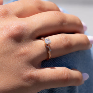 The Twig Set With A 2 Carat Cushion Moissanite