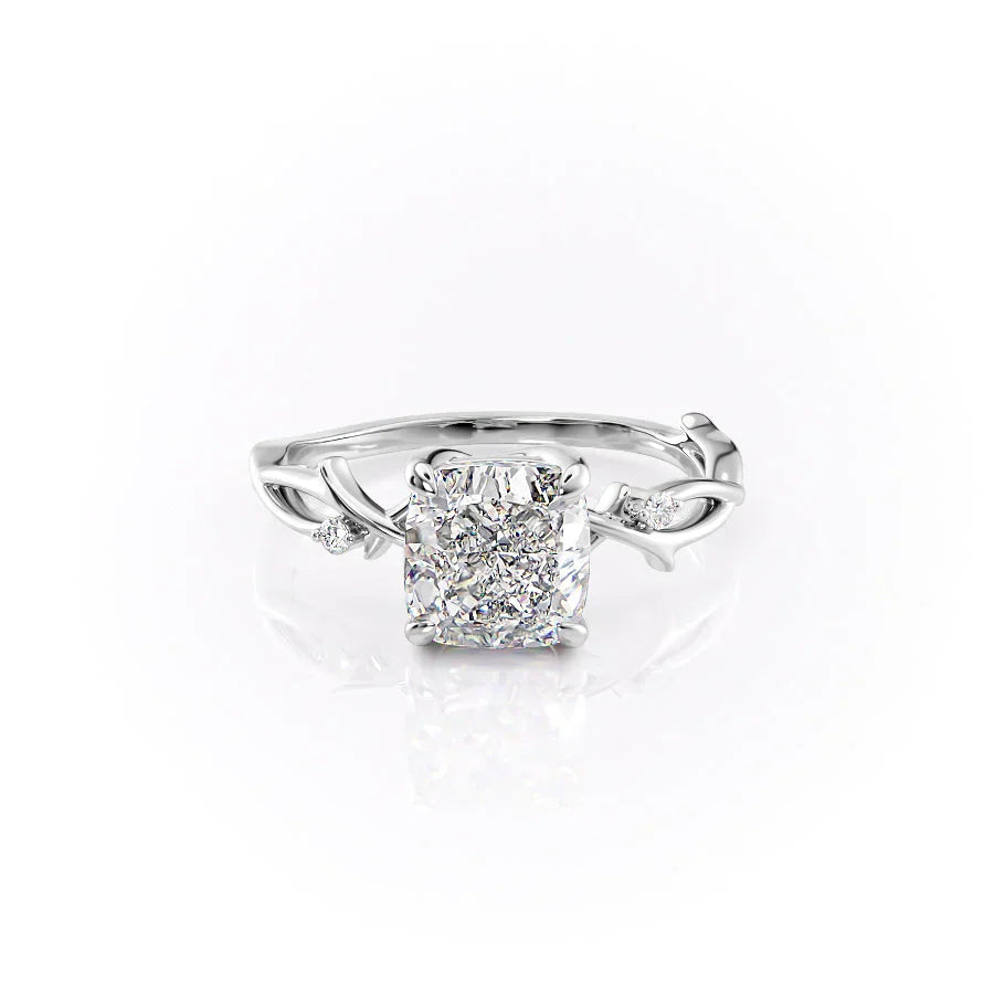 The Twig Set With A 5 Carat Cushion Moissanite
