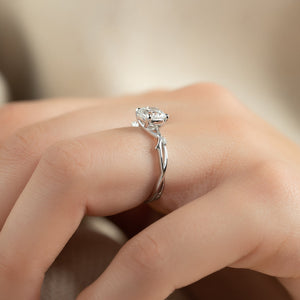 The Twig Set With A 3 Carat Cushion Moissanite
