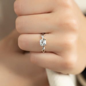 The Twig Set With A 3 Carat Cushion Moissanite