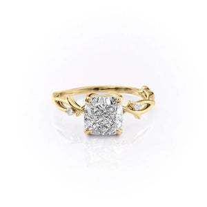 The Twig Set With A 2 Carat Cushion Moissanite