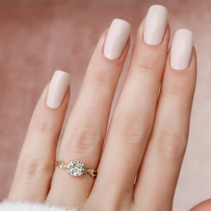 The Twig Set With A 3 Carat Cushion Moissanite