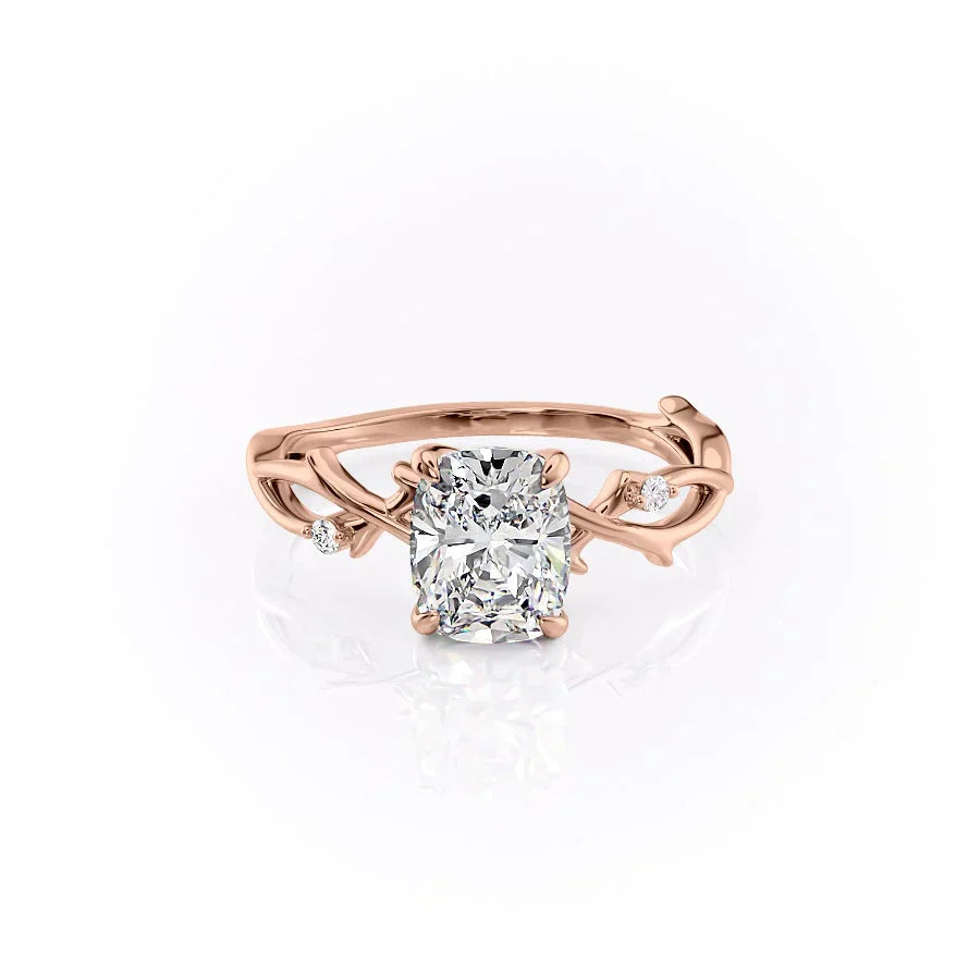 The Twig Set With A 3 Carat Elongated Cushion Lab Diamond