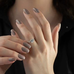 The Twig Set With A 1 Carat Elongated Cushion Moissanite