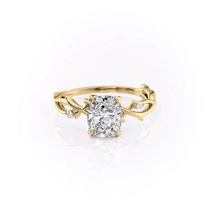 The Twig Set With A 5 Carat Elongated Cushion Moissanite