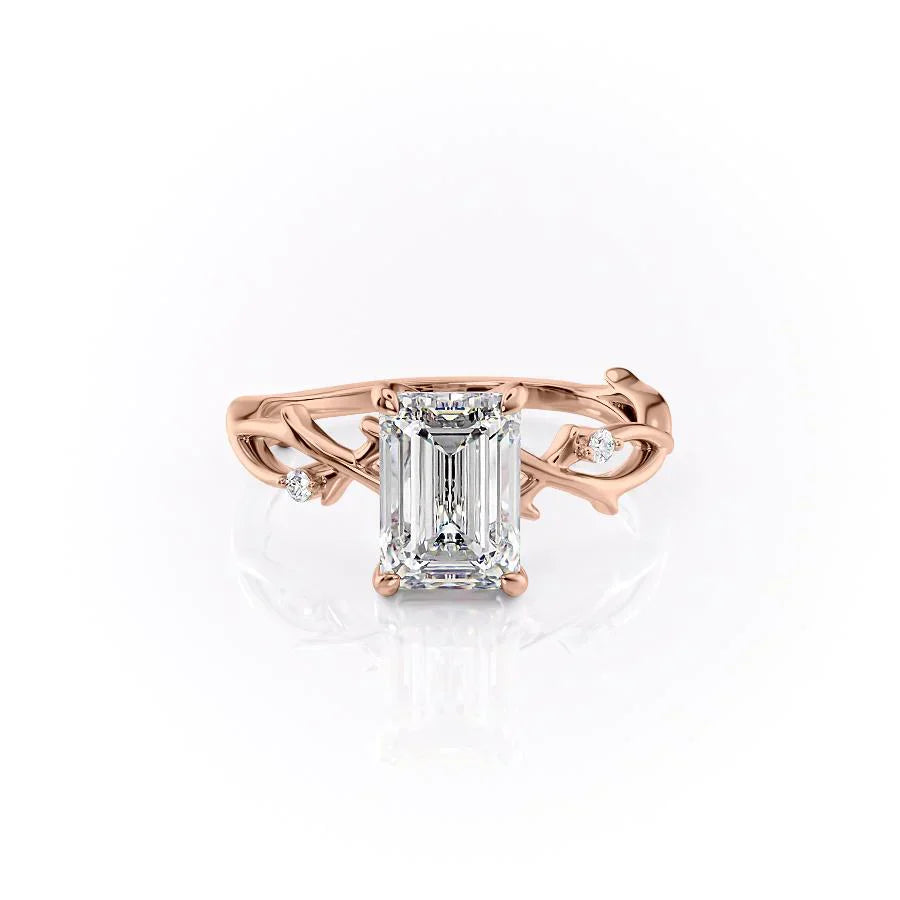 The Twig Set With A 3 Carat Emerald Moissanite