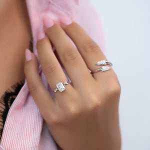 The Twig Set With A 3 Carat Emerald Moissanite