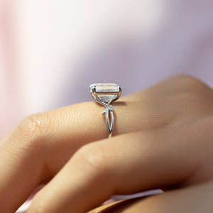 The Twig Set With A 3 Carat Emerald Moissanite