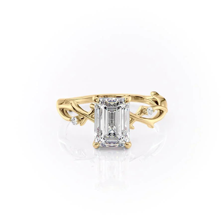 The Twig Set With A 4 Carat Emerald Moissanite