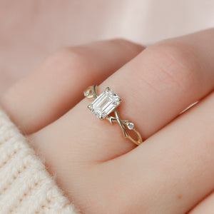 The Twig Set With A 3 Carat Emerald Lab Diamond