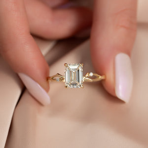 The Twig Set With A 3 Carat Emerald Lab Diamond