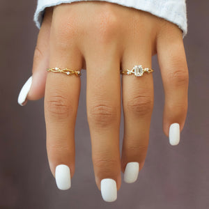 The Twig Set With A 3 Carat Emerald Lab Diamond