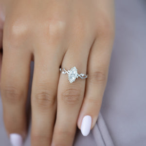 The Twig Set With A 2 Carat Marquise Moissanite