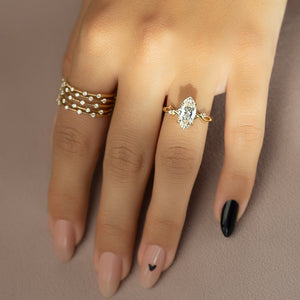 The Twig Set With A 4 Carat Marquise Moissanite