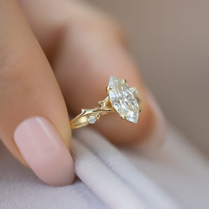 The Twig Set With A 4 Carat Marquise Moissanite