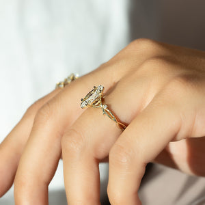 The Twig Set With A 4 Carat Marquise Moissanite