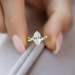The Twig Set With A 4 Carat Marquise Moissanite