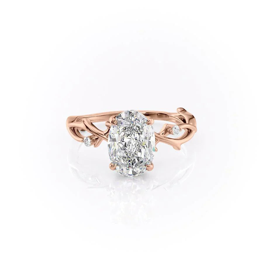 The Twig Set With A 4 Carat Oval Moissanite