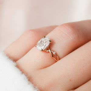 The Twig Set With A 4 Carat Oval Moissanite