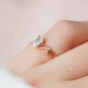 The Twig Set With A 4 Carat Oval Moissanite