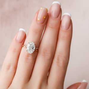 The Twig Set With A 4 Carat Oval Moissanite