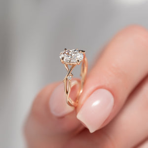 The Twig Set With A 4 Carat Oval Moissanite