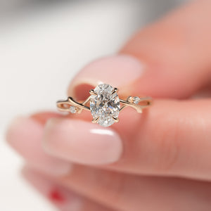 The Twig Set With A 4 Carat Oval Moissanite