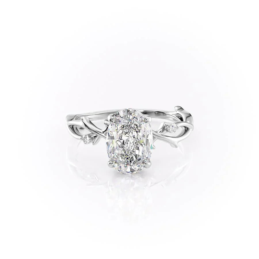 The Twig Set With A 5 Carat Oval Moissanite