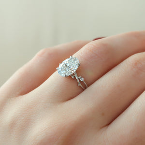 The Twig Set With A 3 Carat Oval Moissanite