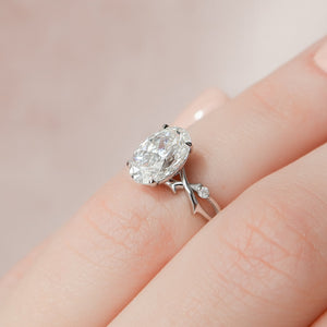 The Twig Set With A 3 Carat Oval Moissanite