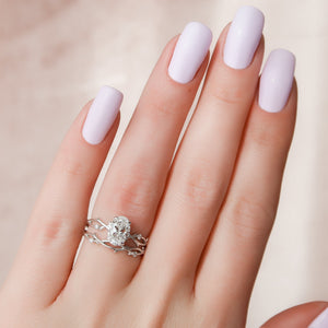 The Twig Set With A 3 Carat Oval Moissanite