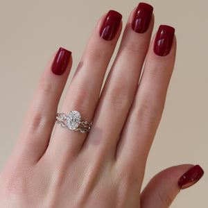 The Twig Set With A 3 Carat Oval Moissanite
