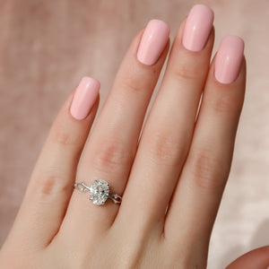 The Twig Set With A 3 Carat Oval Moissanite