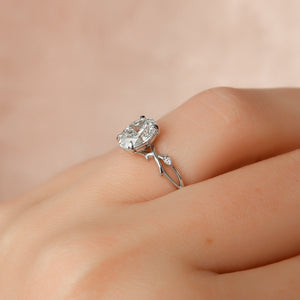The Twig Set With A 3 Carat Oval Moissanite