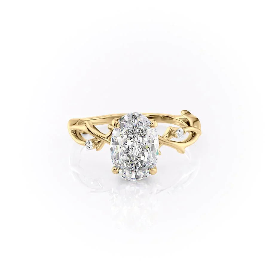 The Twig Set With A 2 Carat Oval Lab Diamond